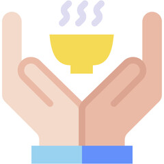 Vector Icon Charity, Hand, Food, Charity, Donation