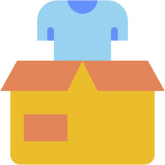 Vector Icon Clothes Donation, Clothes, T-shirt, Box, Donation