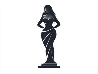 Elegant Woman Silhouette Award Trophy Design
