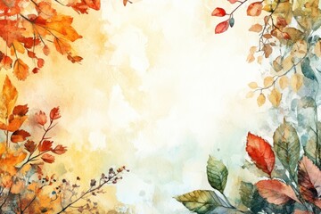 Watercolor Leaves and Branches