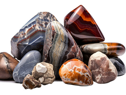 a group of different colored rocks