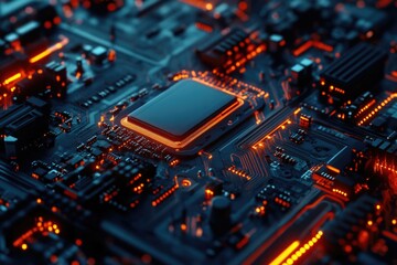 Obraz premium Computer Motherboard Close Up