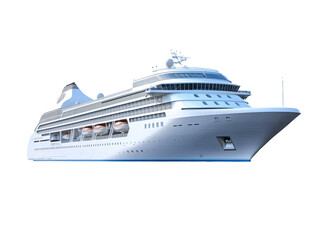a white cruise ship on a white background