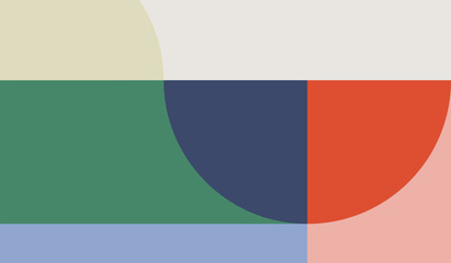 Simple with vintage colors shapes geometric vector background design