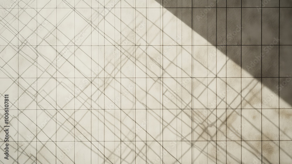 Poster a series of sharp, geometric lines intersecting in a grid pattern, creating a minimalistic abstract 