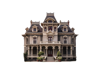 a large house with a white background