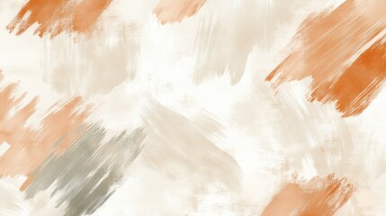 Obraz premium Abstract brush strokes in soft, muted tones spreading across a pale background, creating a calm, minimalistic design.