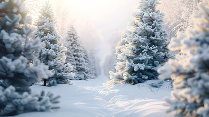 Fototapeta premium Enchanting Winter Wonderland: Christmas Scene in the Mountains 