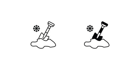 snow shovel set icon with white background vector stock illustration © pixel Btyess