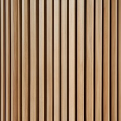 Obraz premium Decorative Wooden Wall Featuring Vertical Timber Slats in a Modern Minimalist Aesthetic Suitable for Residential and Commercial Interior Design Projects