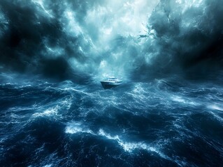 Obraz premium Delve into the captivating mysteries of the Bermuda Triangle where vanished aircraft shimmering wormholes and otherworldly electromagnetic disturbances captivate the imagination