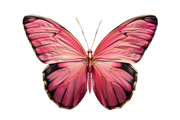 Fototapeta premium Pink black Butterfly with transparent background