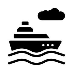 Icon Ship With Style Glyph