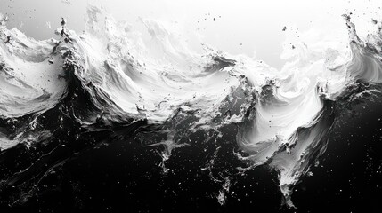 Abstract Black and White Waves
