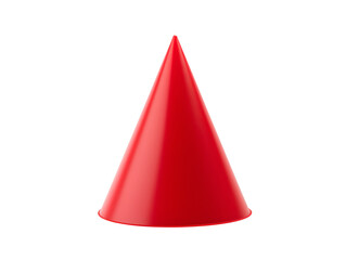 a red cone shaped hat