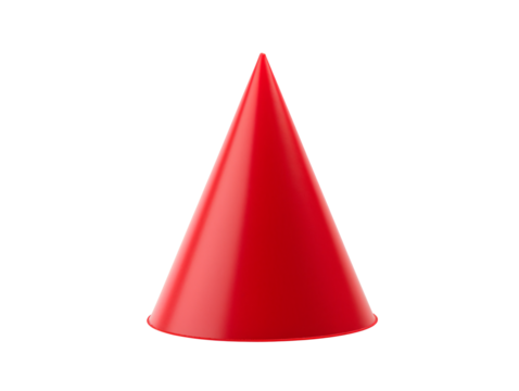 a red cone shaped hat