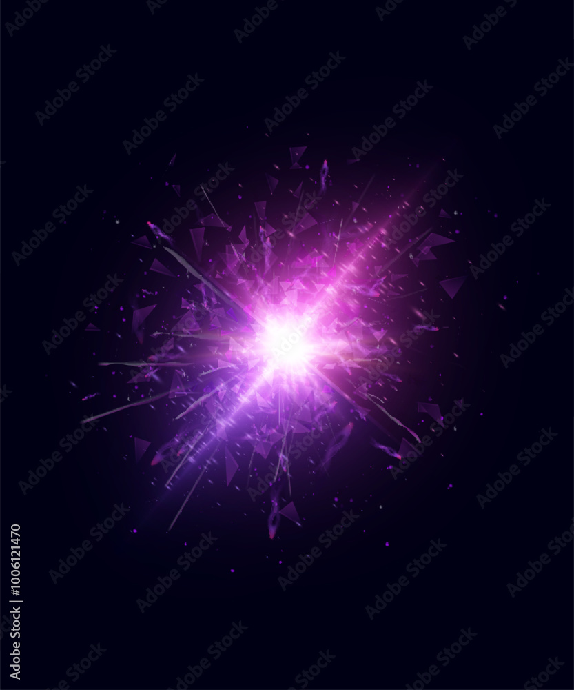Poster pink glowing light effect. sun flare. glow effect. star flares with shimmering glare. beautiful shim