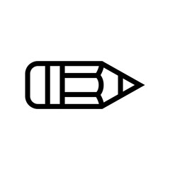 Pencil vector logo template. Suitable for business, education, black color.