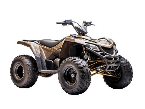 a brown atv with black tires