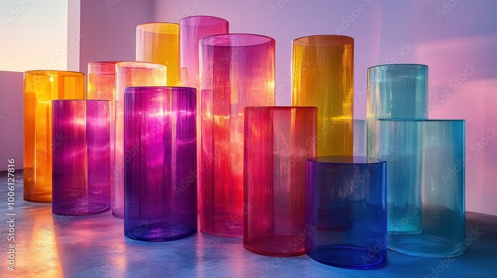 Wall mural Colorful Glass Cylinders