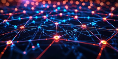 a network of glowing lights