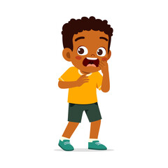 little kid screaming because of scared
