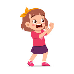 little kid screaming because of scared