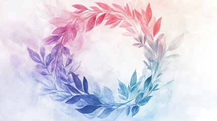 Gentle watercolor illustration of a remembrance wreath with soft, flowing colors symbolizing peace.