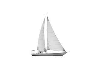 a sailboat with a white sail