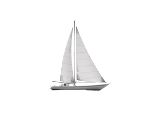 a sailboat with a white sail