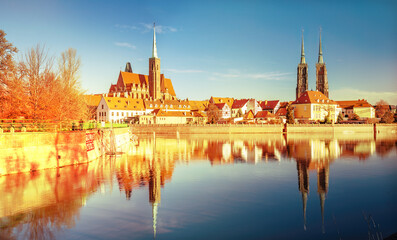 Fototapeta premium Center historical part of the city Wroclaw