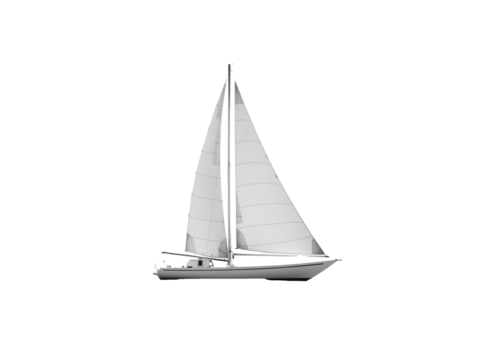 a sailboat with a white sail