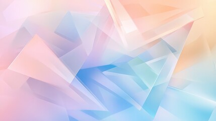 Fototapeta premium Overlapping triangles in soft pastel shades forming a layered, geometric abstract composition.