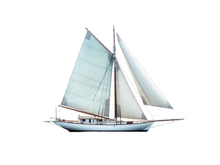 a sailboat with a white sail