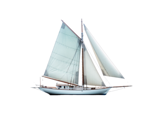 a sailboat with a white sail
