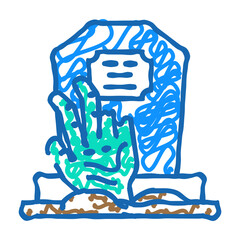 grave zombie dead doodle icon sketch vector. grave zombie dead sign. isolated symbol illustration