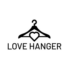 Love Laundry or love hanger Logo Design Template