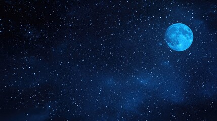 Obraz premium Full moon in the night sky with stars