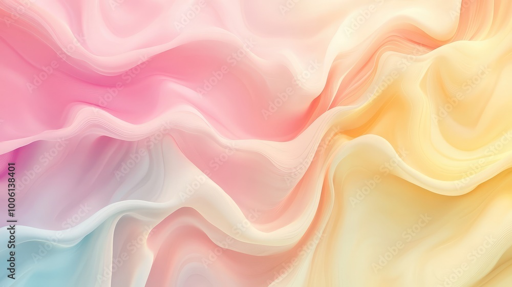 Aufkleber soft pastel gradients flowing from pink to yellow, creating a warm, abstract background with subtle 