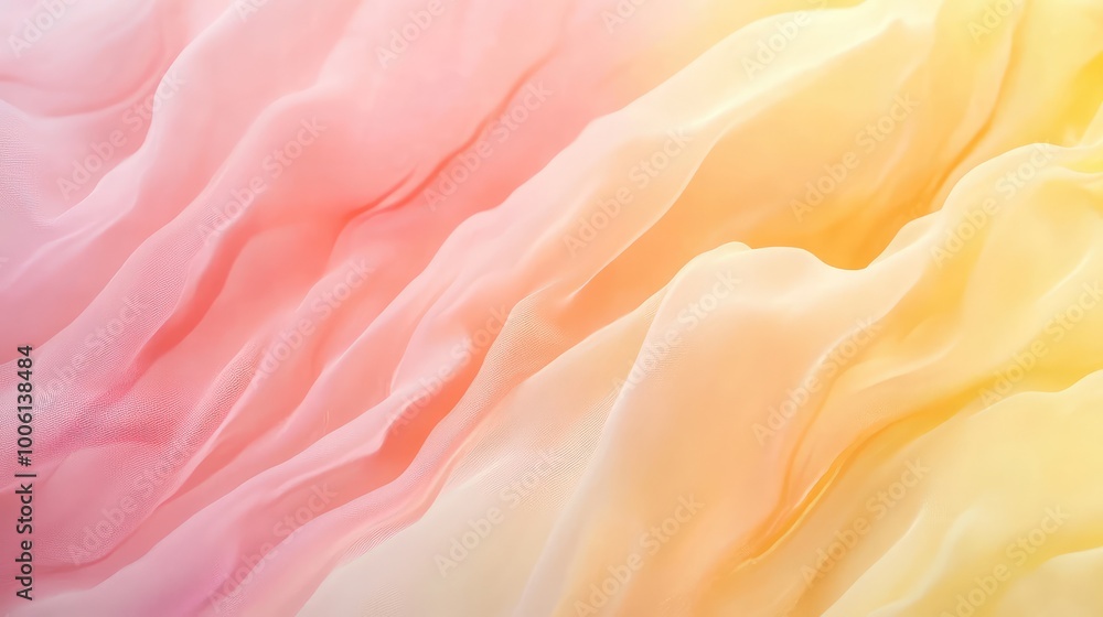 Poster soft pastel gradients flowing from pink to yellow, creating a warm, abstract background with subtle 