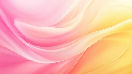 Obraz premium Soft pastel gradients flowing from pink to yellow, creating a warm, abstract background with subtle transitions.
