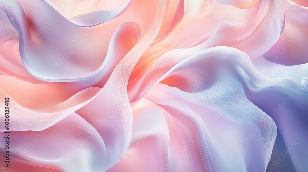 Aufkleber soft, pastel-colored blobs merging together, creating a flowing, abstract composition with smooth tr