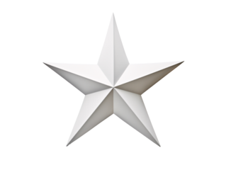 a white star with a pointed star