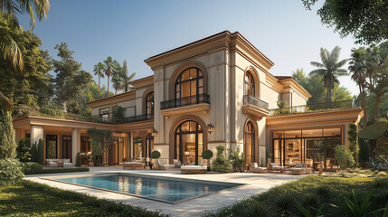 Fototapeta premium Luxury architecture epitomizing elegance and comfort