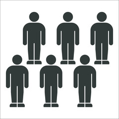 Seven Human Icons in Organized Group Formation