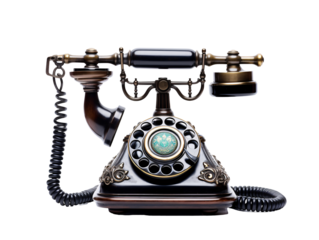 a black and gold telephone