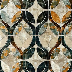 A visually striking abstract geometric pattern featuring earthy tones and a textured design, perfect for modern interior decor and artistic backgrounds.
