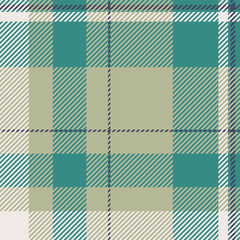 Display texture pattern tartan, pillow seamless fabric vector. Finish background check plaid textile in pastel and teal colors.