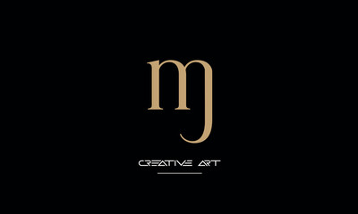 JM, MJ, J, M abstract letters logo monogram