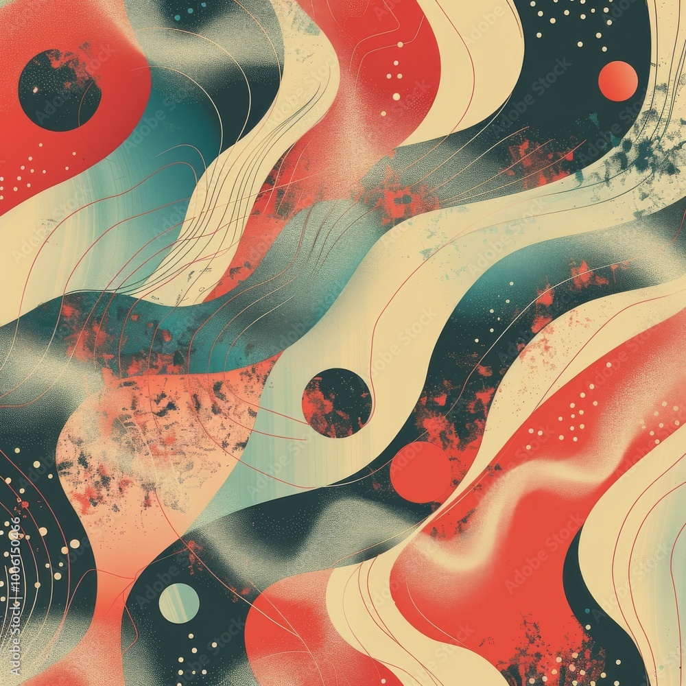 Poster lofi background featuring a harmonious pattern layout.